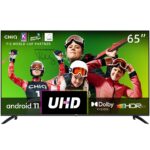 CHiQ 65 inch Android TV, 4K UHD, Hands-Free Voice Control smart TV, HDR 10, Dolby Vision, Prime Video, YouTube, works with Alexa, Google Assistant, HDMI/USB/CI+, Triple Tuner