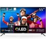 Chiq 55 Inch QLED TV, UHD 4K Smart TV, Google TV, Bluetooth 5.0, DBX TV, Dolby Audio