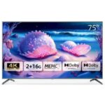 CHiQ 75 Inch TV LED Smart TV HD Android 11.0 HDR10 A+ Screen WiFi Bluetooth 5.0 Full screen display 4K