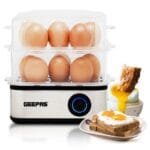Geepas Electric Egg Boiler For 16 Eggs With Poacher & Omelette Maker Bowl, Can Boil, Poach And Make Omelettes