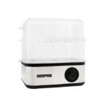 Geepas Electric Egg Boiler For 16 Eggs With Poacher & Omelette Maker Bowl, Can Boil, Poach And Make Omelettes - Black/Silver