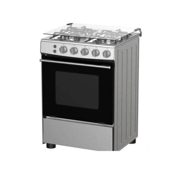 Hisense Hisense 50*50 4 Gas Burners, Full Gas Cooker with Gas Oven, Auto Ignition – Silver (2YRS WRNTY)