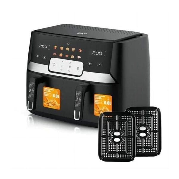 RAF 12L Digital Air Fryer Cooker Dual Baskets -Black