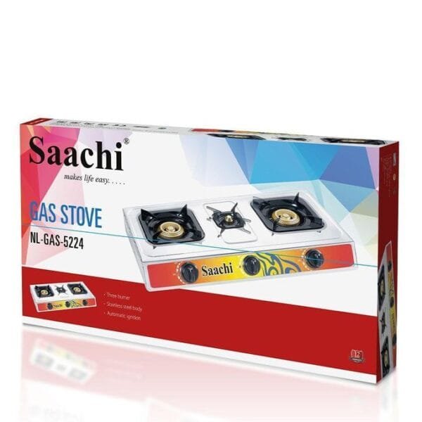 Saachi Triple Burner Gas Stove NL-GAS-5224-ST With Automatic Ignition