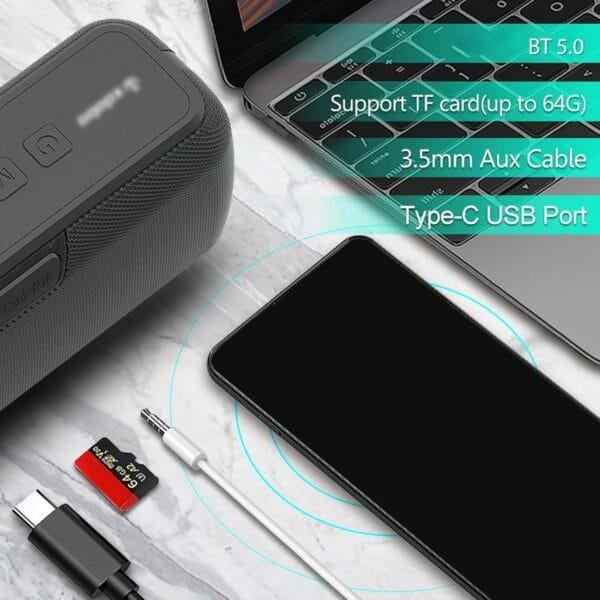 XDOBO X7 Portable Wireless Speaker with BT 5.0 Technology IPX5 Waterproof Speakers, Multifunctional Design AUX TF Card Inputs Voice Assistant ,Long Playtime Compact and Portable Audio Player.