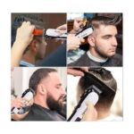 Kemei Professional Rechargeable Hair Clipper - Cordless Electric Haircut Machine With LCD Display.