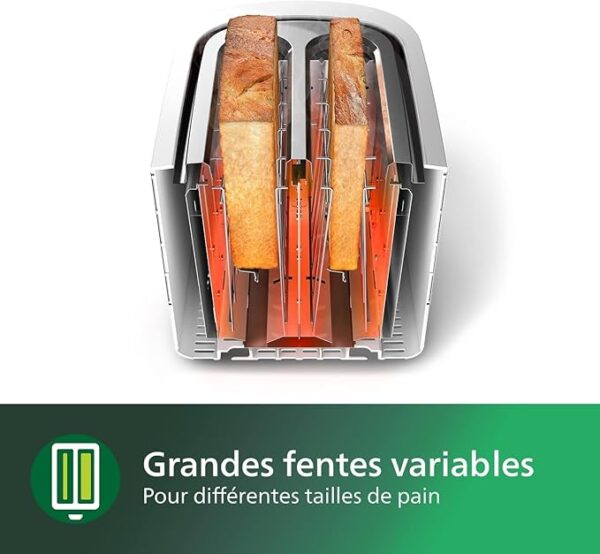 Philips Bread Toaster With 8 Adjustable Browning Settings, Defrost, High Lift, Auto Shut-off, 830W . - Image 2
