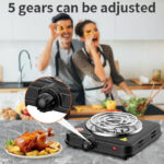 E-bester Single Hotplate burner, Adjustable Temperature Control, ON/OFF Indicator Light, Auto Thermostat