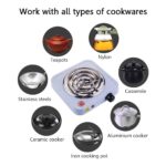 Compact and Portable Countertop Burner- Countertop Single Coiled Burner 1000 Watts Electric Hot Plate Temperature Controls White