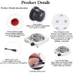 Compact and Portable Countertop Burner- Countertop Single Coiled Burner 1000 Watts Electric Hot Plate Temperature Controls White