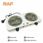 RAF Electric Stove & 2 Hot Plates Cooker R.8020B-Uniform Heating [2000W].