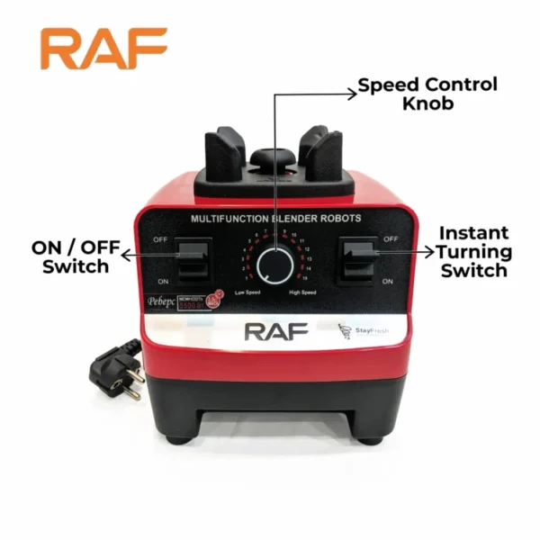 RAF 2.0L- 2 in 1 Electric Jug Blender R.2809 with Masala Grinder-Unbreakable [2400W ]. - Image 5