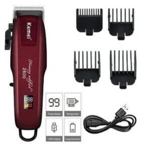 Kemei Rechargeable Saloon Hair Clipper, Beard Shaver& Hair Trimmer Shaving Machine.