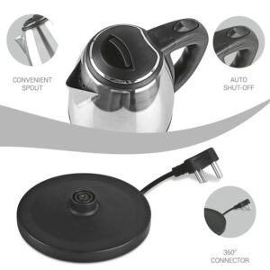 Pixel 2 Liters First Boiling Electric Kettle - Stainless Steel.