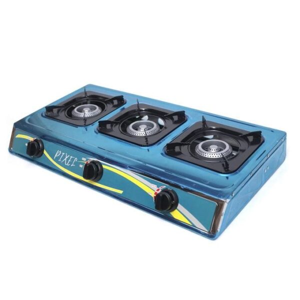 Pixel 3- Burner Gas Stove - Stainless Steel.