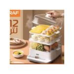 RAF 12L -3 Level Square Electric Food Cooking Steamer Pot -With Display & Timer Function.