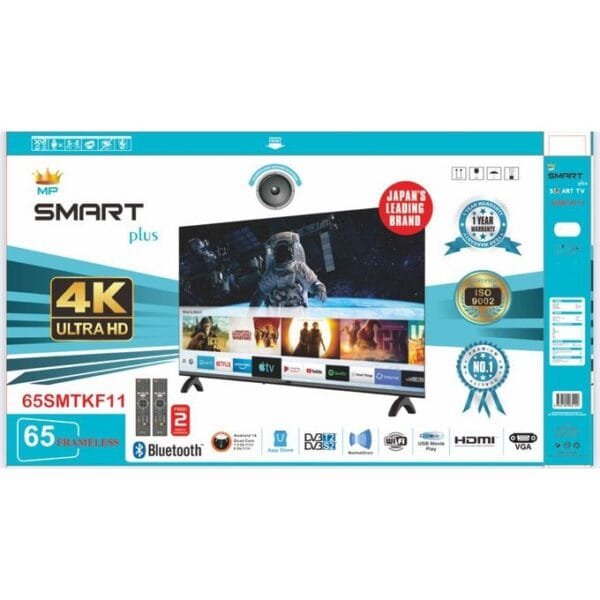 Smart plus 65-Inch Frameless Full HD Android 14 Smart TV -[ Free To Air].