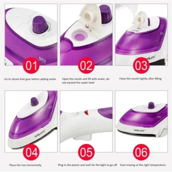 Sokany Handheld Garment Steamer With Fabric Brush.