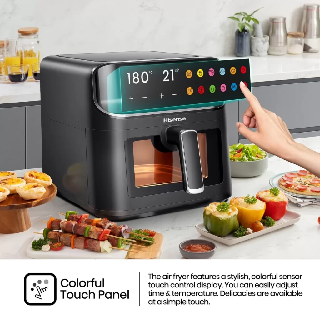Hisense Air Fryer 6.7L, Power 1350 W, With LED Display And Touch Control, Temperature Infinitely Adjustable without BPA and PFOA