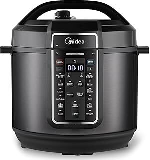 Midea 12-in-1 Electric Pressure Cooker, 8 Quarts, 12 Presets, Multi-Functional Programmable Slow Cooker, Rice Cooker, Steamer, Sauté Pan, Yogurt Maker, and More, Stainless Steel Midea 12-in-1 Electric Pressure Cooker, 8 Quarts, 12 Presets, Multi-Functional Programmable Slow Cooker, Rice Cooker, Steamer, Sauté Pan, Yogurt Maker, and More, Stainless Steel