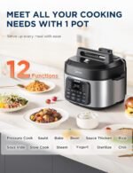 Midea 12-in-1 Electric Pressure Cooker, 8 Quarts, 12 Presets, Multi-Functional Programmable Slow Cooker, Rice Cooker, Steamer, Sauté Pan, Yogurt Maker, and More, Stainless Steel