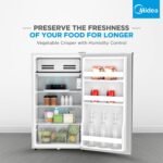 Midea 120L Single Door Refrigerator with Separate Chiller Compartment, 2L Bottle Holder, Adjustable Legs, 5 Year Compressor Warranty, Mini Fridge for Kitchen, Bedroom, Office &...