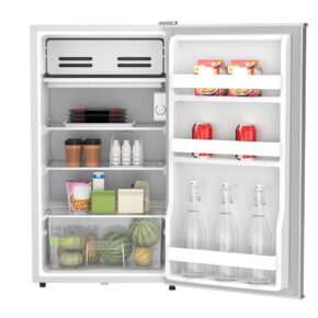 Midea 120L Single Door Refrigerator with Separate Chiller Compartment, 2L Bottle Holder, Mini Fridge for Kitchen, Bedroom, Office.