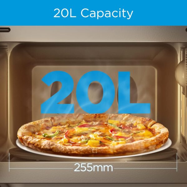 Midea 20L Solo Microwave Oven with Digital Touch Control, 700W, Child Lock, Memory Function, Defrost-by-weight-or-time, Fast Reheat, Push Button Door Opening, Best for Home &...