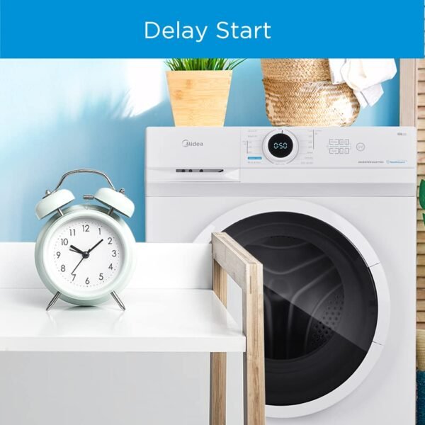 Midea 6KG Front Load Washing Machine with Lunar Dial, 1000 RPM, 15 Programs, Fully Automatic Washer, Digital LED Display, Child Lock, Mute Function, 90° Hygiene, 10 Years Motor...