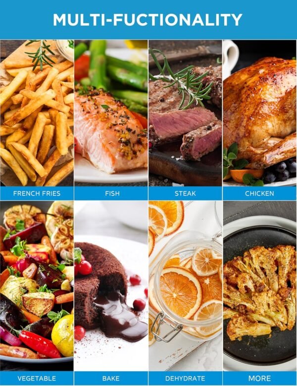 Midea Air Fryer 5.5 Quart with See-Thru Window, Rapid Air Technology, 9 Preset Menus for Quick and Easy Meals,1 Minute Button and Favorite Function, 90% less oil