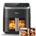 Midea Air Fryer 5.5 Quart with See-Thru Window, Rapid Air Technology, 9 Preset Menus for Quick and Easy Meals,1 Minute Button and Favorite Function