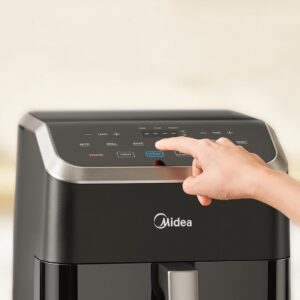Midea Air Fryer 5.5 Quart with See-Thru Window, Rapid Air Technology, 9 Preset Menus for Quick and Easy Meals,1 Minute Button and Favorite Function, 90% less oil