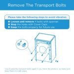 Midea MF200W70B/E Freestanding Washing Machine, BLDC Motor, Bright LED Display, Health Guard, Steam, 15‘ Quick Wash, 1400RPM, 7kg load, White