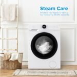 Midea MF200W70B/E Freestanding Washing Machine, BLDC Motor, Bright LED Display, Health Guard, Steam, 15‘ Quick Wash, 1400RPM, 7kg load, White