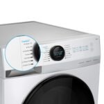 Midea MF200W70B/E Freestanding Washing Machine, BLDC Motor, Bright LED Display, Health Guard, Steam, 15‘ Quick Wash, 1400RPM, 7kg load, White