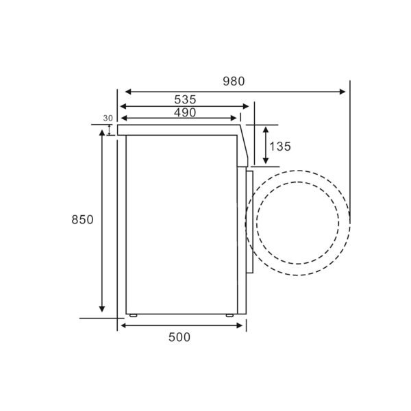 Midea MF200W70B/E Freestanding Washing Machine, BLDC Motor, Bright LED Display, Health Guard, Steam, 15‘ Quick Wash, 1400RPM, 7kg load, White