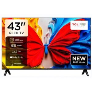 TCL 43 inches 4K Ultra HD Smart QLED Google TV, Alexa on Demand, Metallic Design, Frameless Design - 43P71K