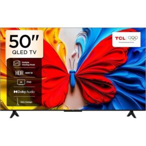 TCL 50 Inch TV 4K Ultra HD Smart QLED Google TV, Alexa on Demand, Metallic Design, Frameless Design