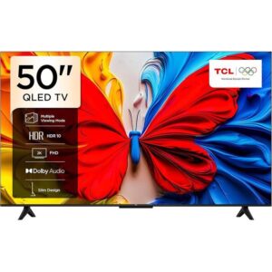 TCL 50 Inch TV 4K Ultra HD Smart QLED Google TV, Alexa on Demand, Metallic Design, Frameless Design