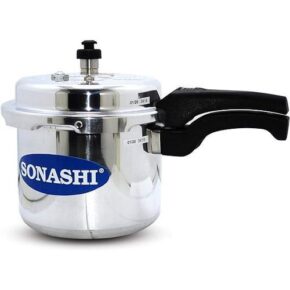 SONASHI Pressure Cooker, Heavy-Base Aluminium Pressure Cooker with Whistling Weight Valve, Extra Strong Lugs, Mirror Polish - SPC-230