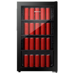 Hisense 122 Liter Chiller Single Door Beverage Cooler, Color Black, With LED Light, Digital Touch Control, Glass Door, Model RBC122N4ASU -1 Years Full & 5 Years Compressor...