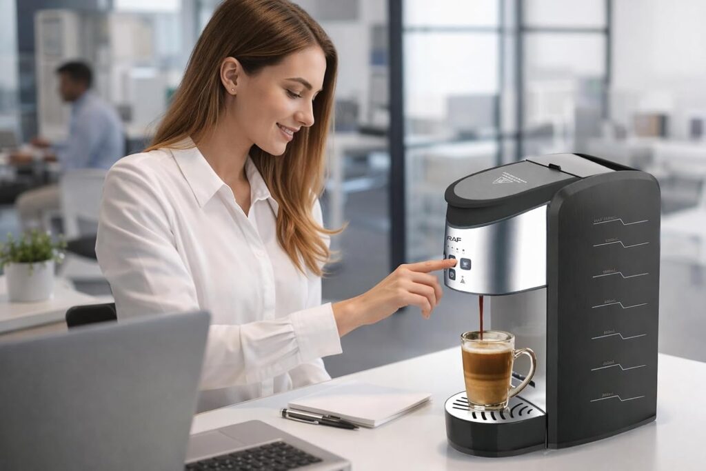 RAF 3-in-1 Coffee Maker 1500W | Capsule & Ground Coffee Machine with 1320ml Water Tank | One-Touch Espresso Coffee Maker with Auto 30-Min Power-Off