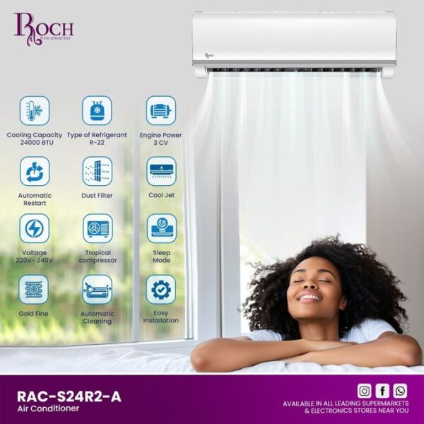 Roch 24000 BTU Original Wall Split AC Air Conditioner-White
