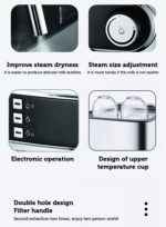 Sonashi 2 In 1 Coffee Maker SCM-4965 – 850W, Touch Button Coffee Machine with Ulka Italy Pump, Steam Nozzle, Overheat Safety Protection | Kitchen Appliance