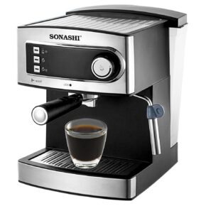 Sonashi 2 In 1 Coffee Maker SCM-4965 – 850W, Touch Button Coffee Machine with Ulka Italy Pump, Steam Nozzle, Overheat Safety Protection | Kitchen Appliance