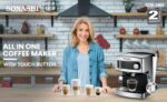 Sonashi 2 In 1 Coffee Maker SCM-4965 – 850W, Touch Button Coffee Machine with Ulka Italy Pump, Steam Nozzle, Overheat Safety Protection | Kitchen Appliance