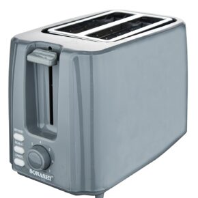Sonashi 2 Slice Bread Toaster - Adjustable 7 Browning Control with Slide Out Crumb Tray | Defrost, Reheat and Cancel Options | Cool Touch Body for Fast Toasting 750 W ST-210 Grey