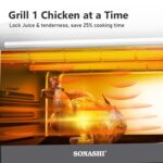 Sonashi 36L Electric Oven With Convection And Rotisserie Function | 4 Knobs And Temperature 100-250 Degrees | 60 Minute Timer With Bell | STO-731 Black 1500W