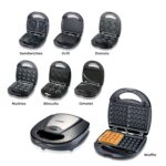 Sonashi 7-in-1 Multi Snack Maker SSM-862 - Detachable Sandwich, Grill, Donut, Waffle, Cupcake, Nutty, Omelet Making Plates | Kitchen Appliances