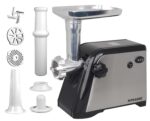 Sonashi Meat Grinder [Silver-Black] SMG-021N - 1500W Electric Meat Grinder w/ 3 Cutting Plates, Reverse Function, Stainless Steel Blade | Kitchen Appliance
